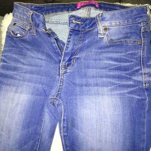 Sky blue skinny jeans